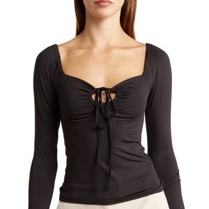 French Connection Halter Tie Long Sleeve Top